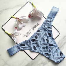 PINK Victoria's Secret Logo Cotton High-Leg Smooth Thong Panty SZ M/L/XL