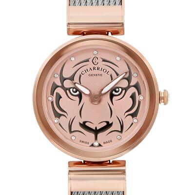 Charriol Forever Tiger PVD steel Rose gold Dial Quartz Ladies