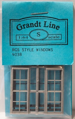Grandt Line S #4038 Rio Grande Southern-Style Window Set -- 2 Sets: Single 4-Pan
