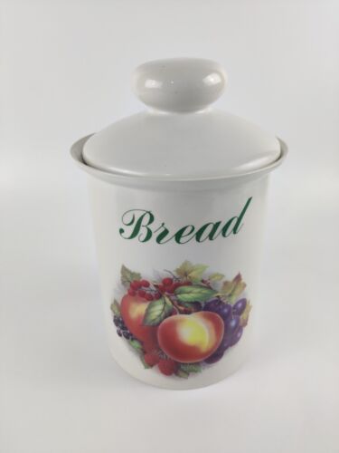 Vintage Bread Crock Melba KitchenWare Staffordshire - Fruit design with Peaches - Picture 1 of 16