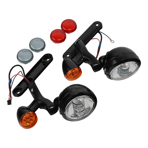 4-1/2" LED Fog Passing Lights Housing Bracket Fit For Harley Road Glide 1994-24 - Picture 9 of 16