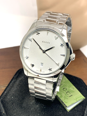 Gucci Women\'s Watch YA1264028 G-Timeless Swiss Quartz Silver Dial Steel 38mm Gucci G-Timeless YA1264028A Stainless steel Silver | Dealer  main image 4