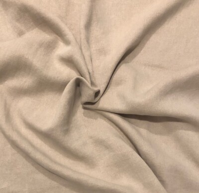 C&C MILANO Bolgheri Natural 100% Linen Solid Remnant New