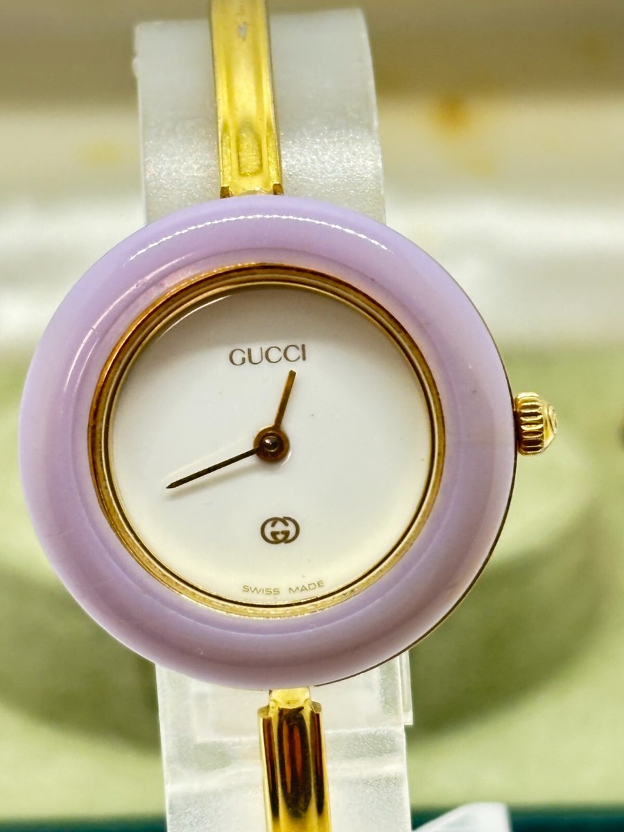 Near Mint w/Box] GUCCI 11/12 Change Bezel Watch 12 Colors Gold