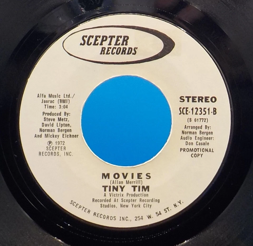 Tiny Tim 45 Am I Just Another Pretty Face / Movies - Promo NM EX G12 - Image 2 of 2