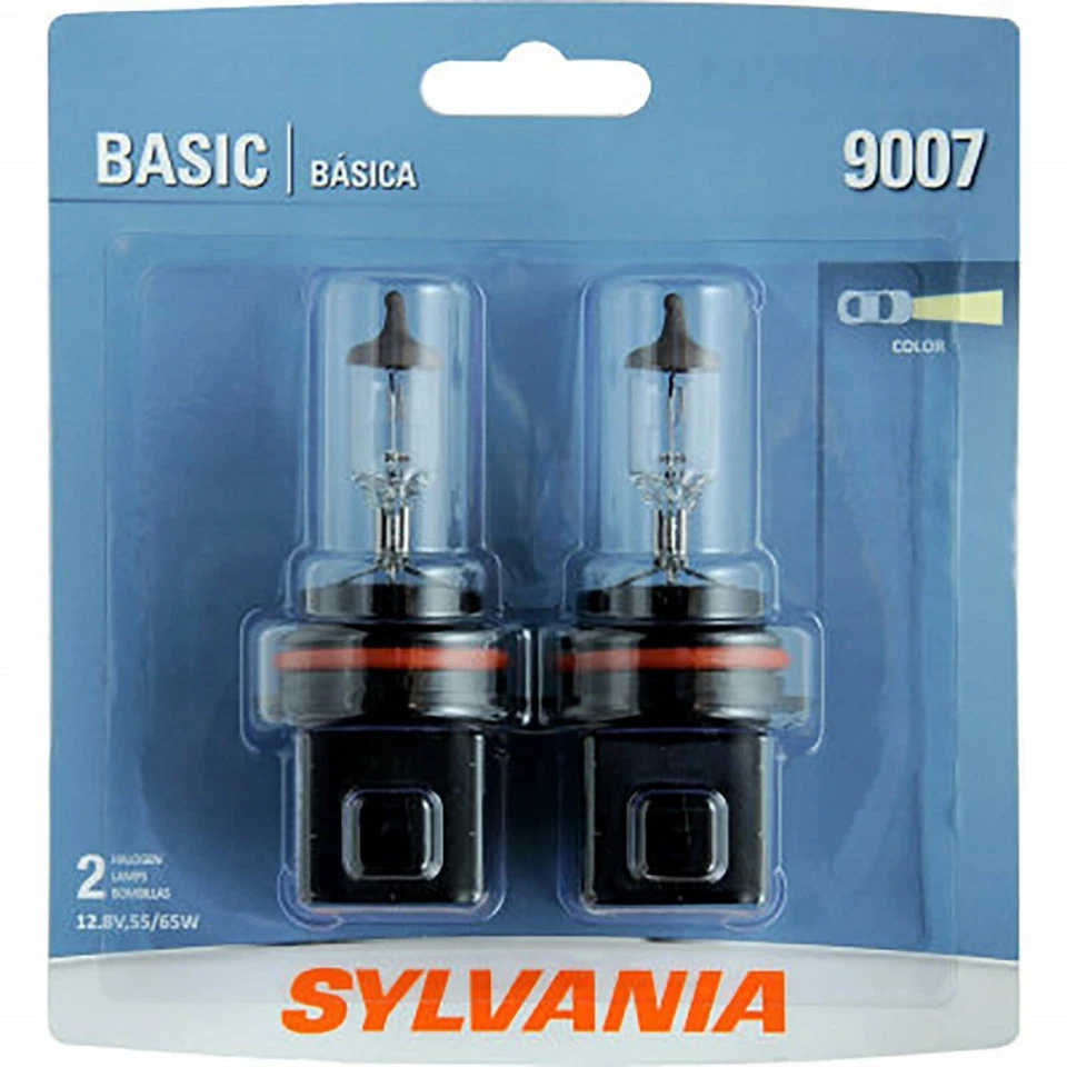 Sylvania Basic 9007 HB5 65/55W Two Bulbs Head Light High Low Beam Plug Play DOT - Image 2 of 4