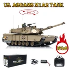 US Stock Henglong 1:16 3918 M1A2 Abrams RTR BB Shooting RC Tank W/Sound Smoke