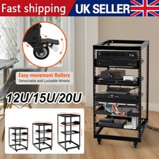20U 4 Post Rackmount Server Frame Network Cabinet Open Frame Server Rack Black