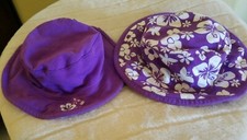 NEW Children Place Girls Reversible Purple/Floral Summer Hat Size -18-24mo