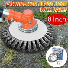 Cabezal de recortadora de cepillo de rueda de alambre de acero con kit adaptador de 8"