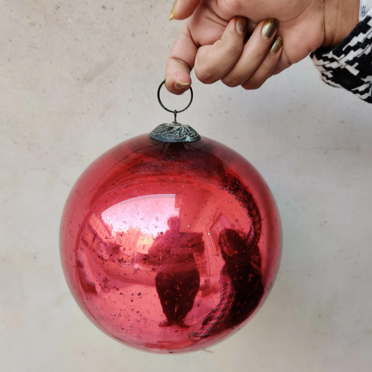 Big red best sale christmas balls