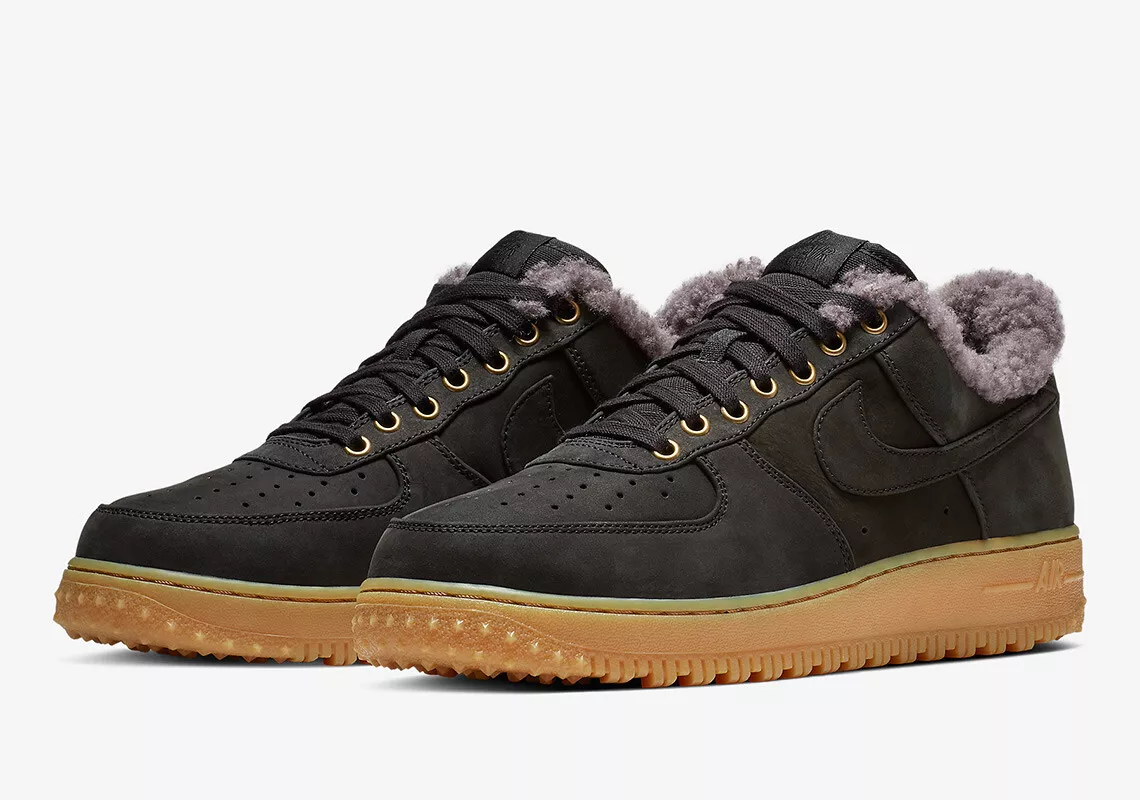 Nike Air Force 1 Premium Winter Sherpa Black Gum Sole Men s 11.5 Air Jordan