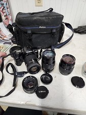 Minolta Maxxum 3000i 35mm SLR Film Camera With Lenses Untested