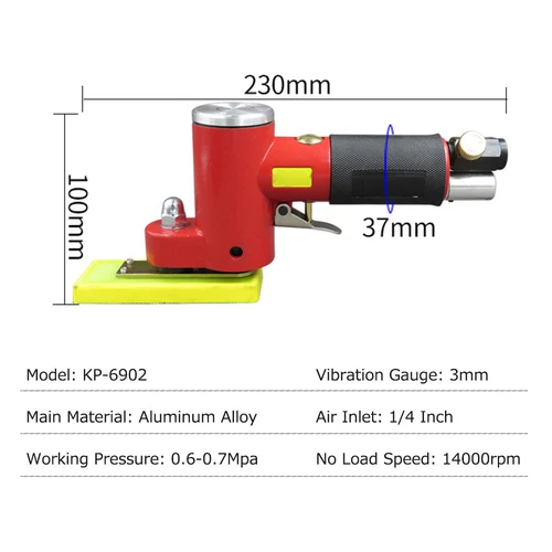 Straight Line Air Sander with 2 Sanding Pads Random Orbital Pneumatic N0Q9 New - Picture 2 of 16