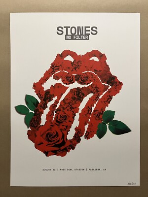 ミュージシャン Stones No Filter VIP package SET 071 Rolling Stones Poster Rose Bowl Stadium 8/22 2019 No Filter