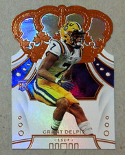 2020 Panini Chronicles Draft Picks Crown Royale Grant Delpit RC #8 LSU Browns