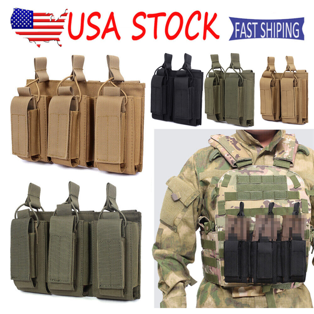 Tactical Vest MOLLE Double/Triple Magazine Ammo Pouches CS Hunting