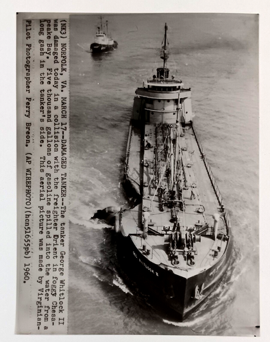 1960 Norfolk Virginia Oil Tanker Wreck George Whitlock II Vintage Press ...