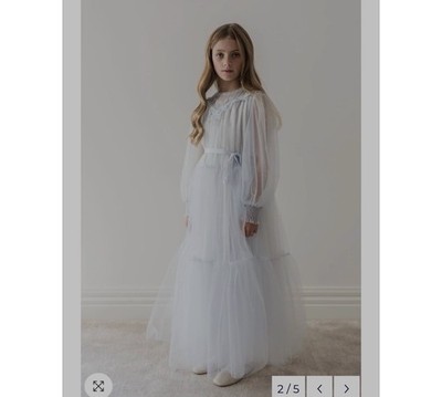 Petite Amalie Ice Blue Tulle Gown Dress