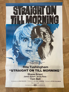 Straight on Til Morning 1972 Original British Film Movie Poster Hammer Horror