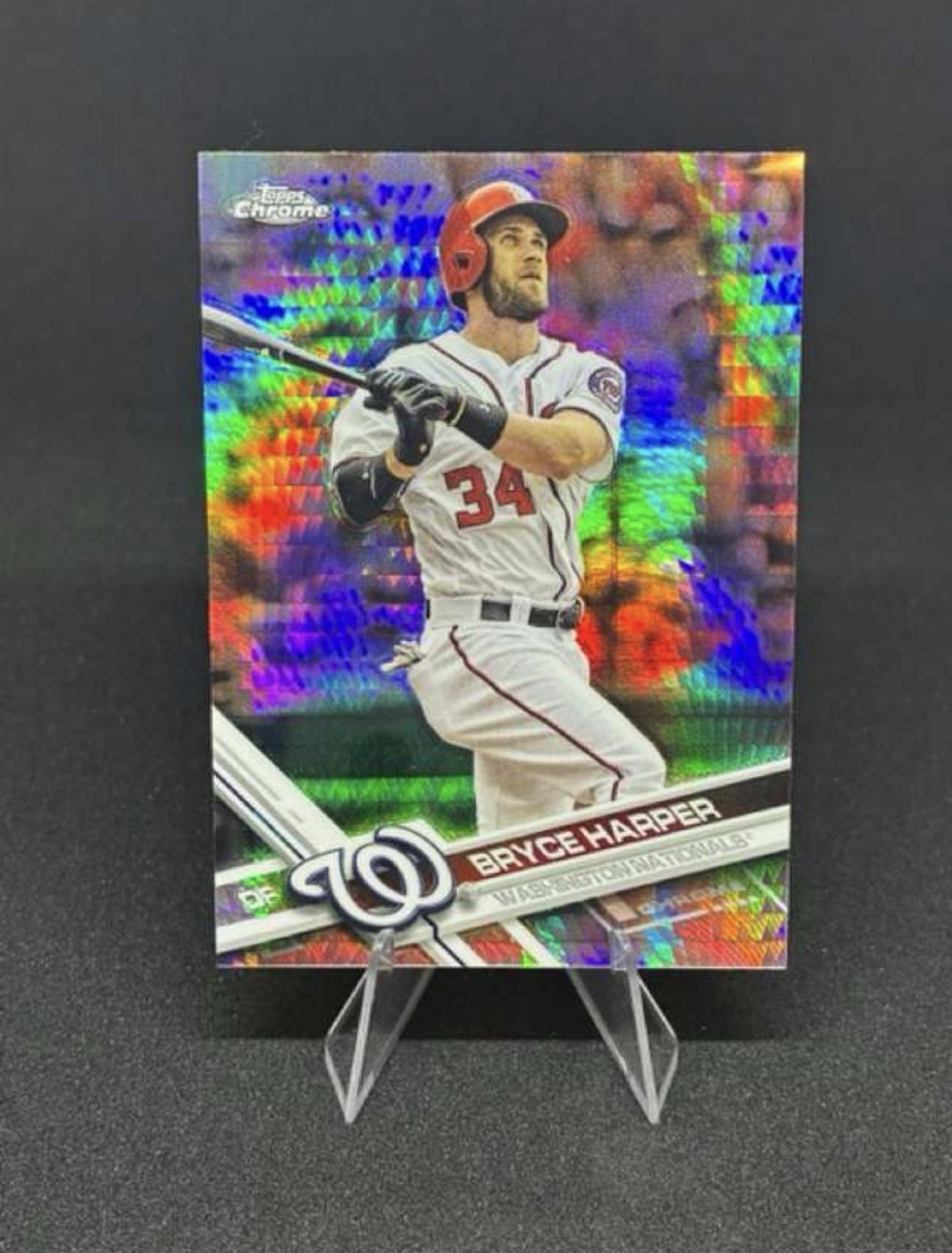 2017 Topps Chrome Prism Refractor #48 Bryce Harper Washington Nationals
