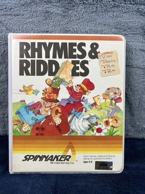 Atari 400 800 XL 48K Disk Game Software ''Rhymes & Riddles'' CIB
