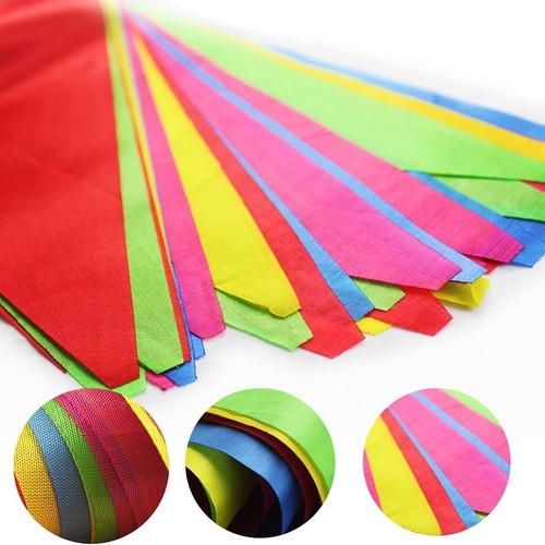100 M Colorful Triangle Flag Pennant String Banner Festival Party Holiday-Decor - Picture 6 of 24