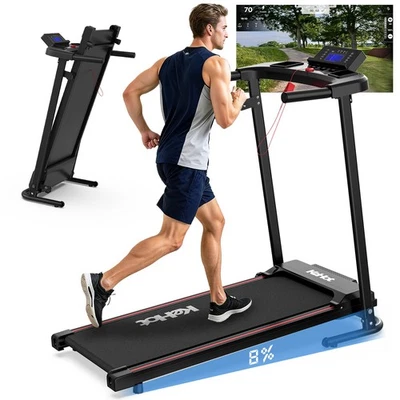 KEHOT Klappbares Elektrisches Laufband für Zuhause,12 km/h,mit Handlauf,App,Bluetooth