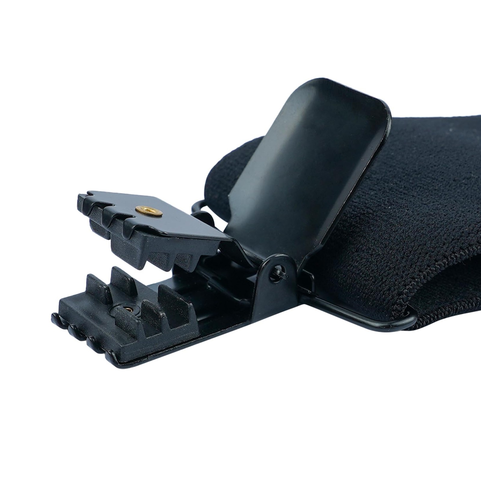 Suspender Clip Black Plated Heavy Duty Suspender Clip with Plastic Gripping T
