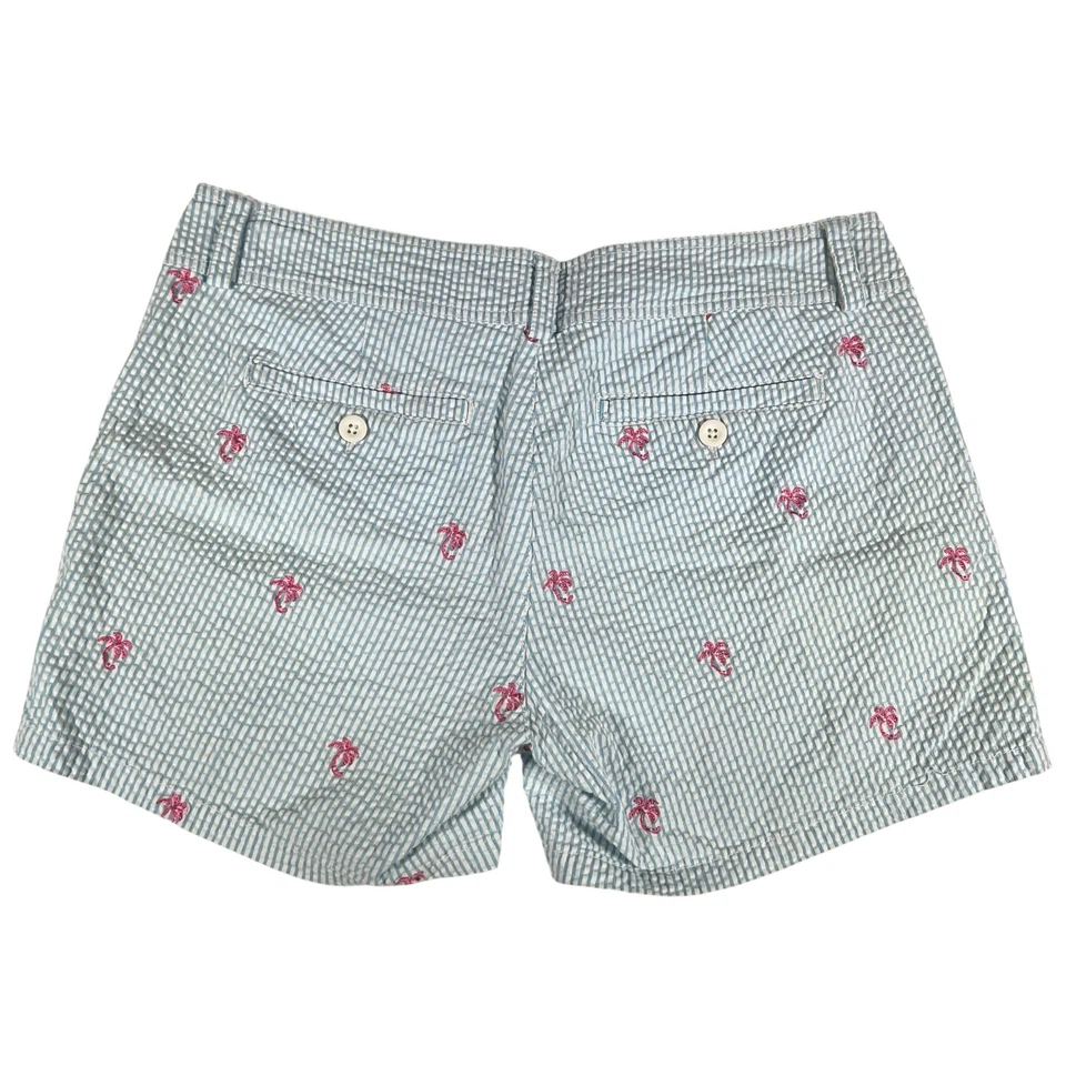Женские шорты Lily Pulitzer синие пальмы с вышивкой Seersucker Chino размер 6 - Изображение 2 из 4