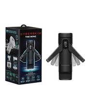 Cyberskin The Wing Automatic Thrusting & Vibrating Masturbator - Black