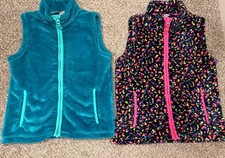 Lands' End Turquoise Fleece Vest   Small 6 - 7 