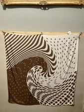 Silk Station Print Twill Silk Scarf Abstract 34 square. D3