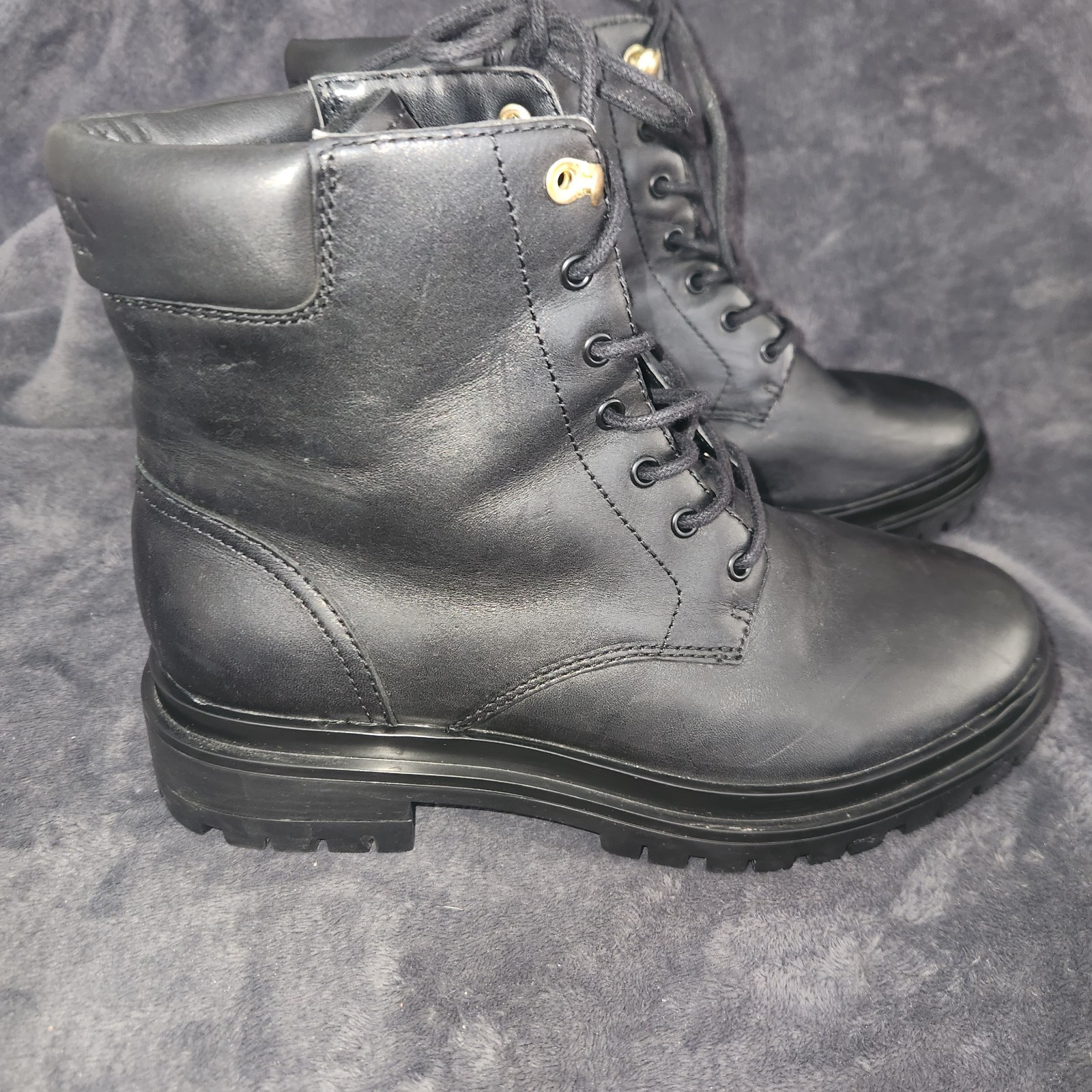 SAOLA Stivaletti donna Lauren Ralph Lauren Carlee suola a strappo colore nero pelle taglia 7