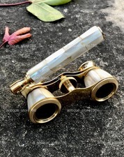 Vintage French Opera Glasses Brass Mother of Pearl Handle