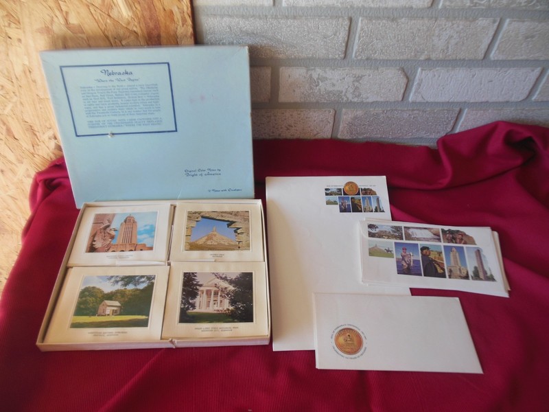 Lot of Vintage Nebraska Centennial 1967 Stationary & State Parks Note Cards