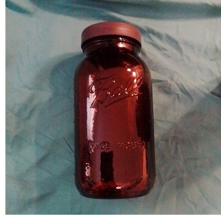 Ball Brown Amber Glass Quart Collectible Jar with Leak Proof Lid Modern Design