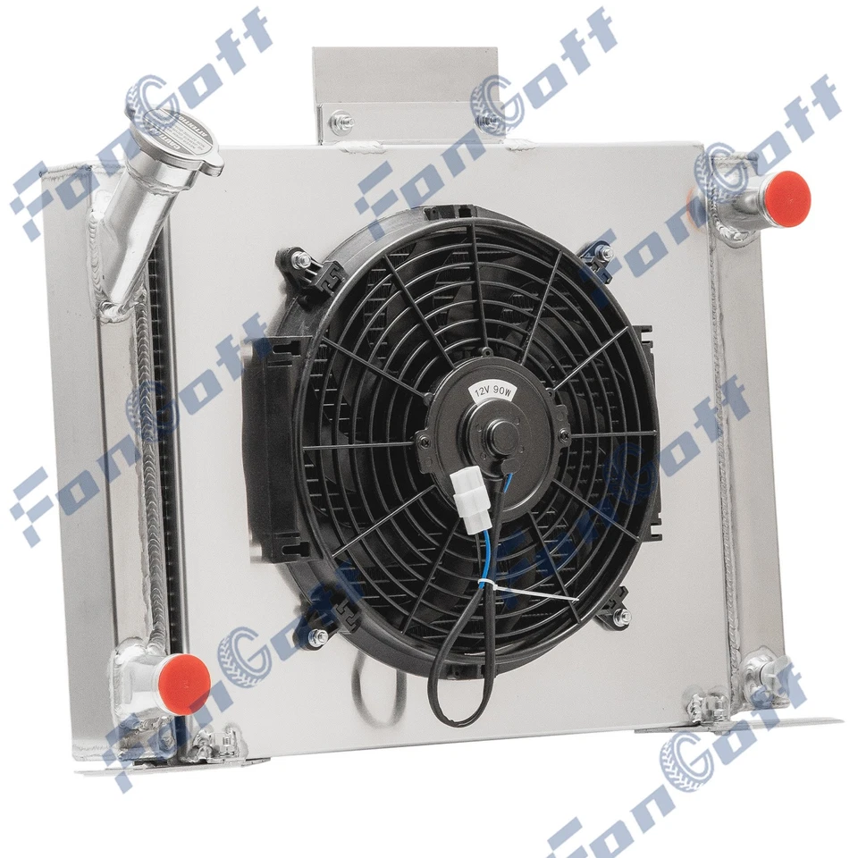 4 Row Radiator w/ Shroud Fan For 1983-1994 Ford Ranger Base Pickup V8  2.0L' - Imagem 2 de 4