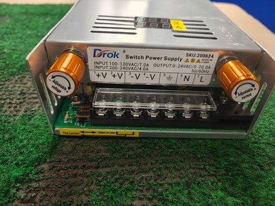 DROK 24V Power Supply, AC 110V/220V to DC 0-24V 0-20A 480W Buck Converter