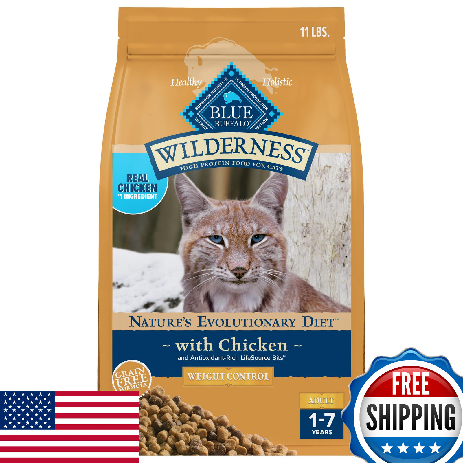 Blue Buffalo Wilderness Adult Cat Food - High-Protein, Grain-Free, Real Chicken