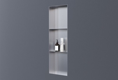 Wandnische aus Edelstahl NT309010X Mit Ablagen - senkrecht & waagrecht - randlos