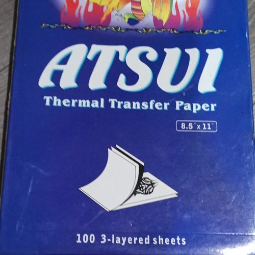 ATSUI Blue Thermal Transfer Paper 8.5 x 11, 100 Sheets, 3-Layered - product listing photo