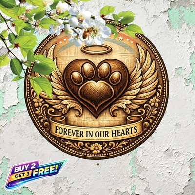 Rainbow Bridge Pet Memorial Round Aluminum Sign 8x8 Metal Tin Wall Art