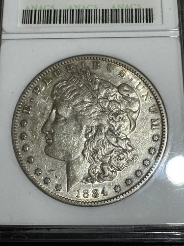 1884 S Morgan Silver Dollar $1 XF45 ANACS Soapbox holder United States Coin EF45