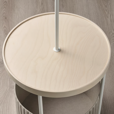 IKEA TRINDSNÖ Floor Lamp White Metal/Birch Veneer 49