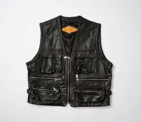 Men Stars&stripes Vest Black Leather 36 / S / 44