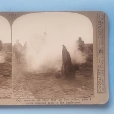 WW1 Stereoview Card RP 3D C1916 Cambrai France Troops Advance Crippled Tank