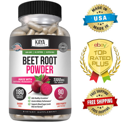 Beet Root Powder 1300mg 180ct Nitric Oxide Booster Superfood Energy Beetroot