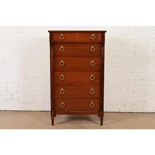 Baker Furniture French Regency Cherry Wood Highboy Dresser, Newly Refinished