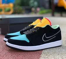 CK3022-013 Air Jordan 1 Retro Low SE Black Aurora Green Orange Bio Hack
